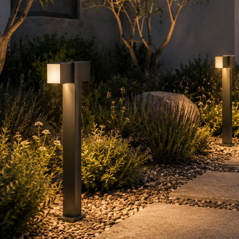 Cuba Grey 2 Light LED Outdoor Bollard Light