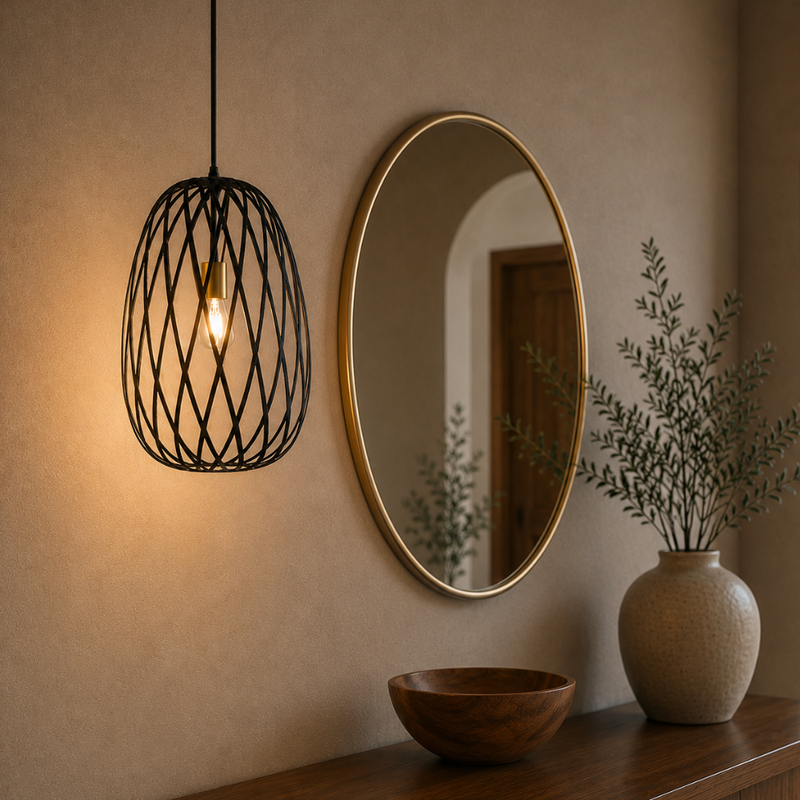 Noir Elegance Black and Gold Pendant Light 2 Styles
