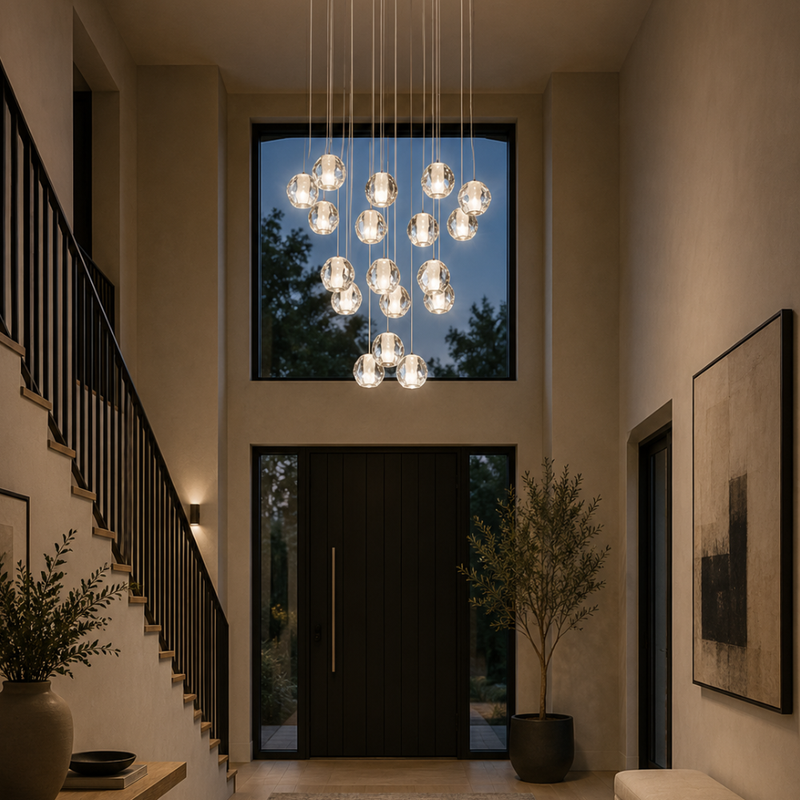 Nori Molten Chrome LED Cluster Pendant Light