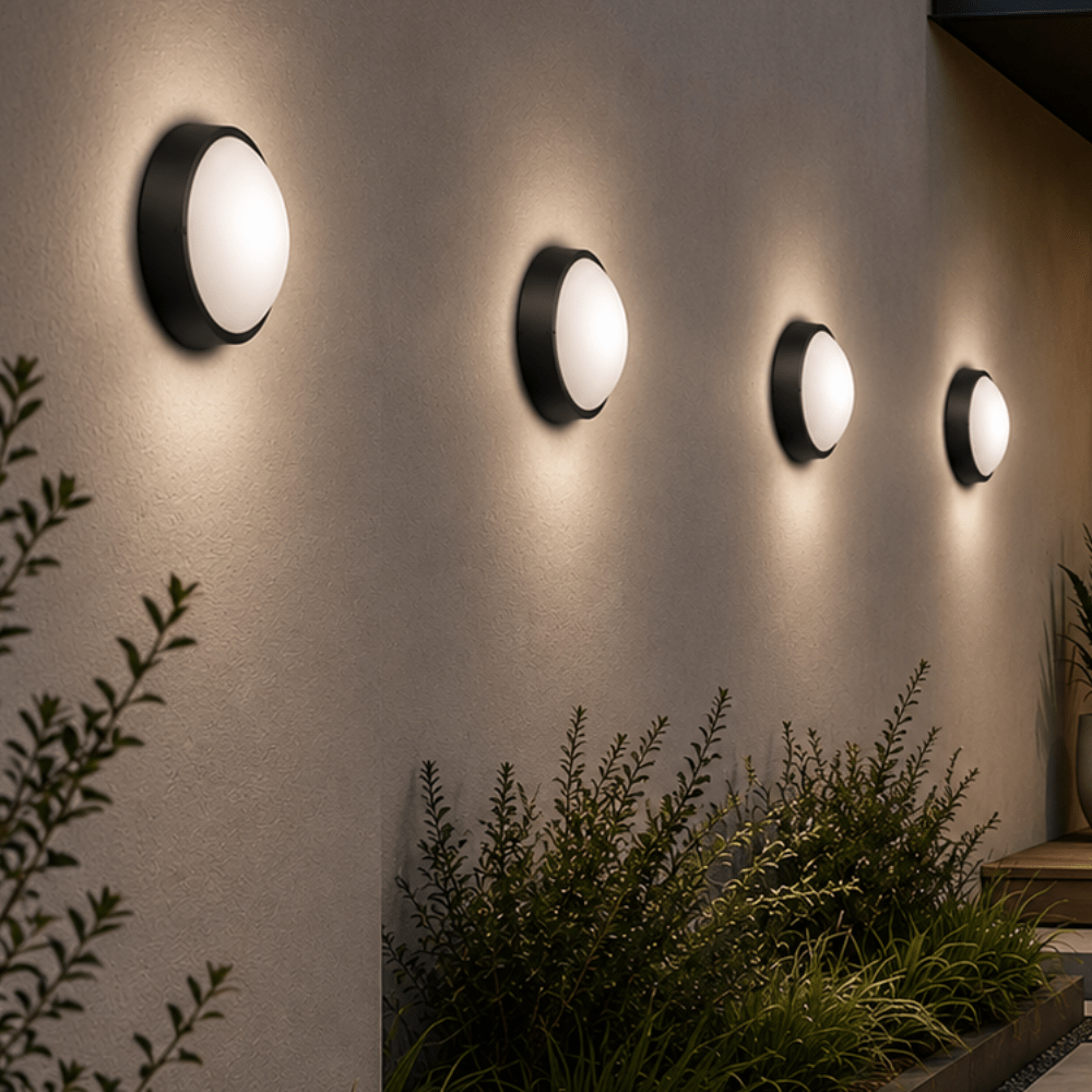 ACTUS SLOWHOUSE ウッディライト Barkley Round Black 10 |18 Watt LED Outdoor Wall Light - Lighting