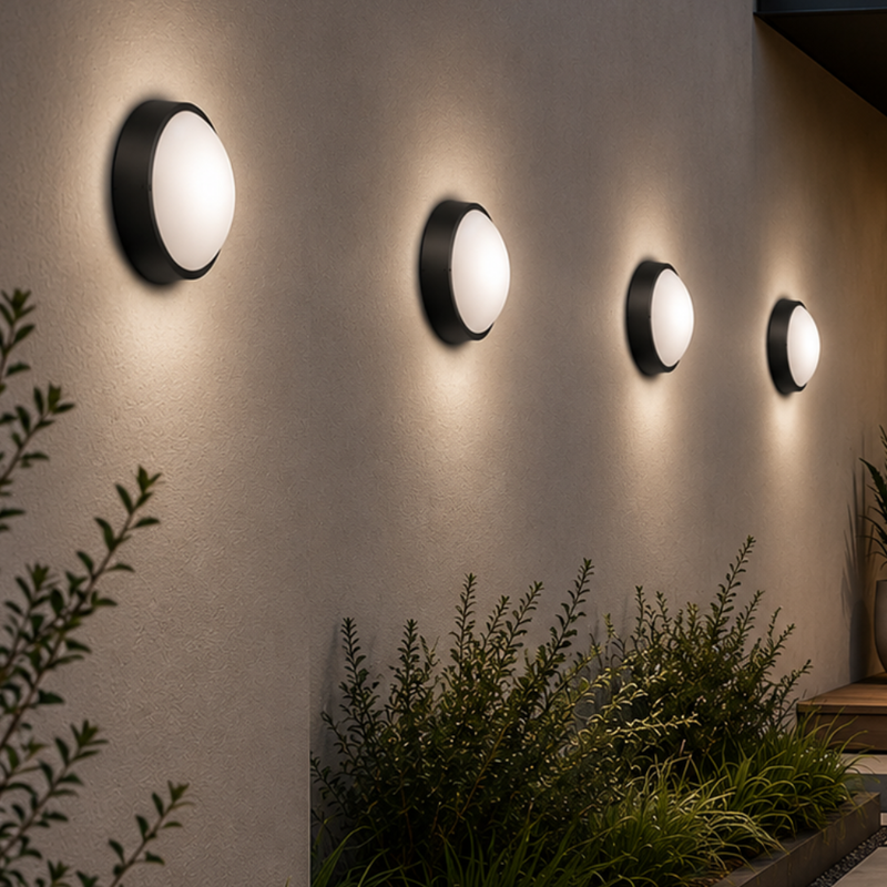 Barkley Round Black 10 |18 Watt LED Outdoor Wall Light