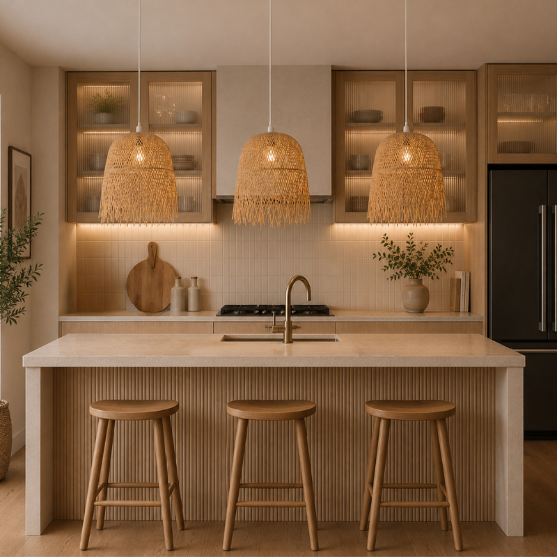 Vesta Natural Woven Rattan Pendant Light