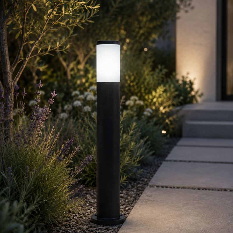 Fumagalli Amelia LED Black Tall Outdoor Bollard Light