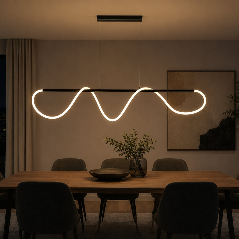 Noodle Black with Flex Silicone LED Pendant Light 2 Sizes