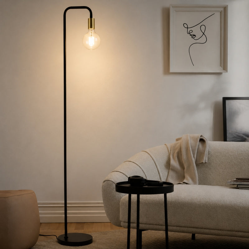 Gigi Black | White | Chrome Floor Lamp
