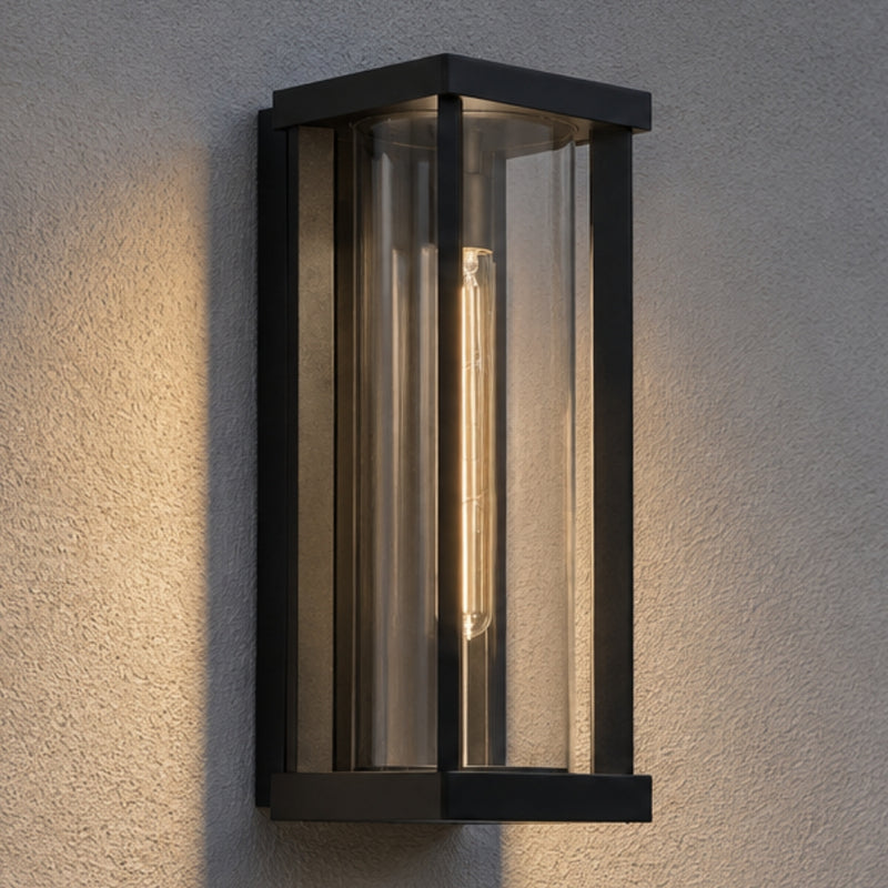 Republic Tall Black Outdoor Lantern Wall Light