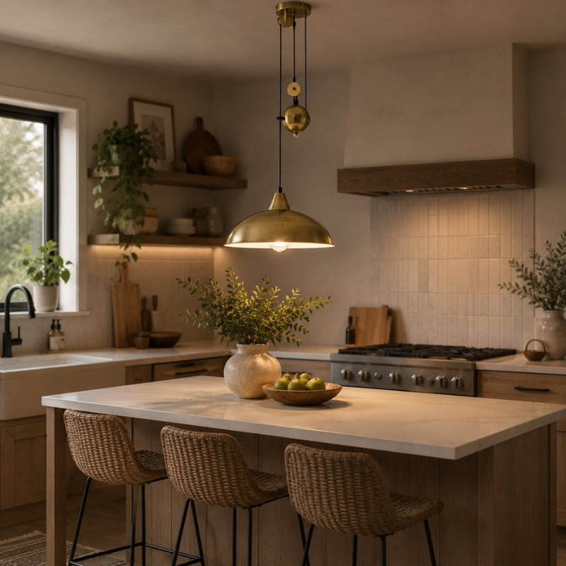 Benton Black or Gold Pulley Pendant Light