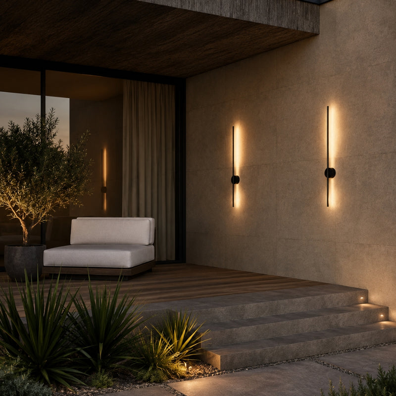 Blink Tall Black LED Outdoor or Bathroom Wall Light