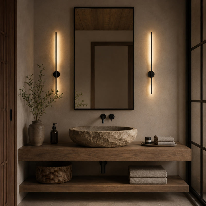 Blink Tall Black LED Outdoor or Bathroom Wall Light