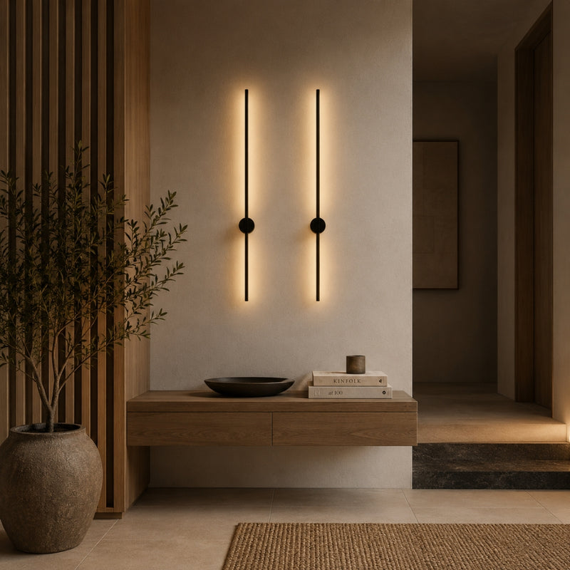 Blink Tall Black LED Outdoor or Bathroom Wall Light