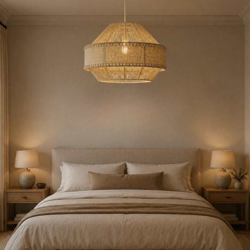 Gilda Natural Rope and Linen Pendant Light