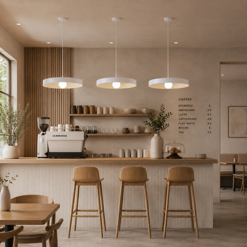 Cafe Black or White Large Nordic Pendant Light