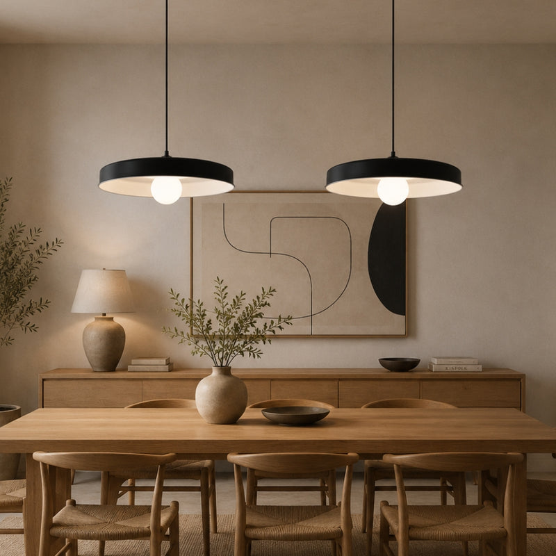 Cafe Black or White Large Nordic Pendant Light
