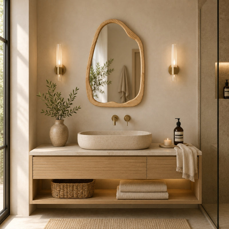 Sabi Natural Irregular Wood Mirror 2 Sizes