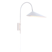 Arum Black | Gold | White Arm Wall Light with Cord and Plug - Lighting.co.za