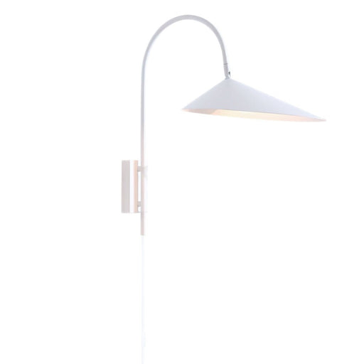 Arum Black | Gold | White Arm Wall Light with Cord and Plug - Fixed Lights - Lighting.co.za