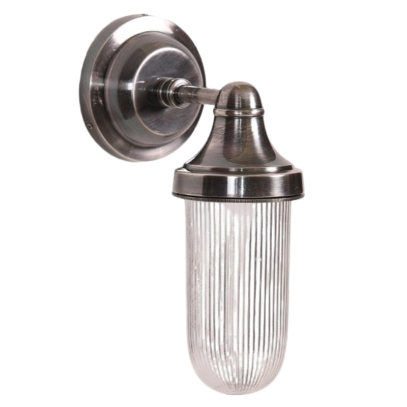 Fabio Antique Brass | Black | Antique Silver and Clear Glass Wall Light - Lighting.co.za