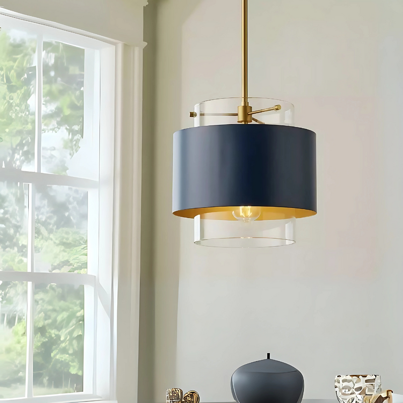 Hailey Large Clear Glass and Black Pendant Light - Lighting.co.za