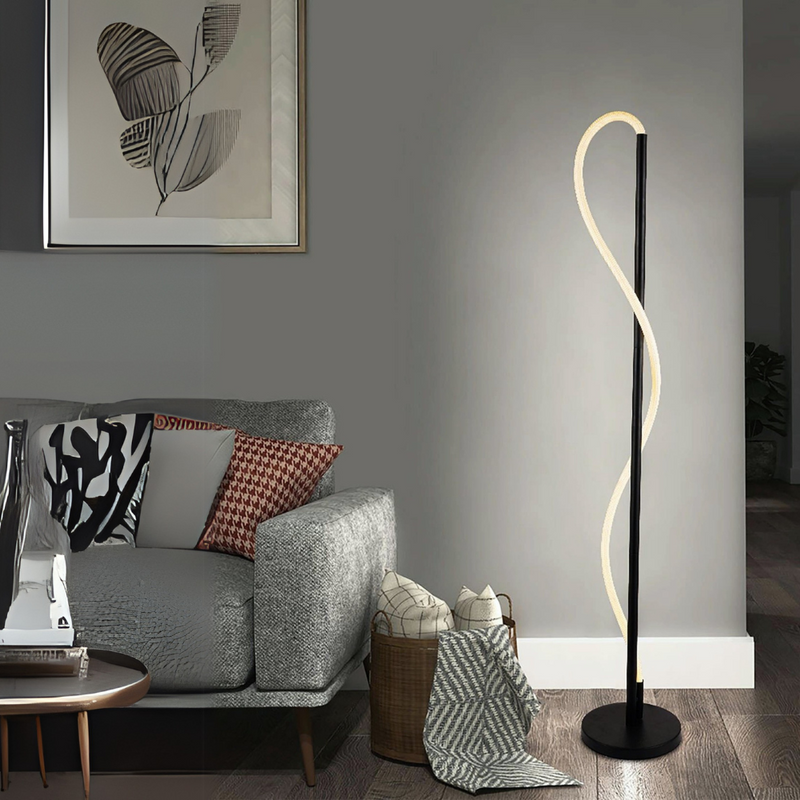 Tubo Black and Flex White Rope CCT LED Floor Lamp - Lighting.co.za