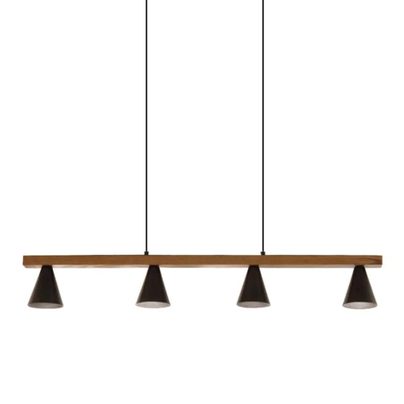 Mirai Black and Wood Linear Pendant Light - Lighting.co.za