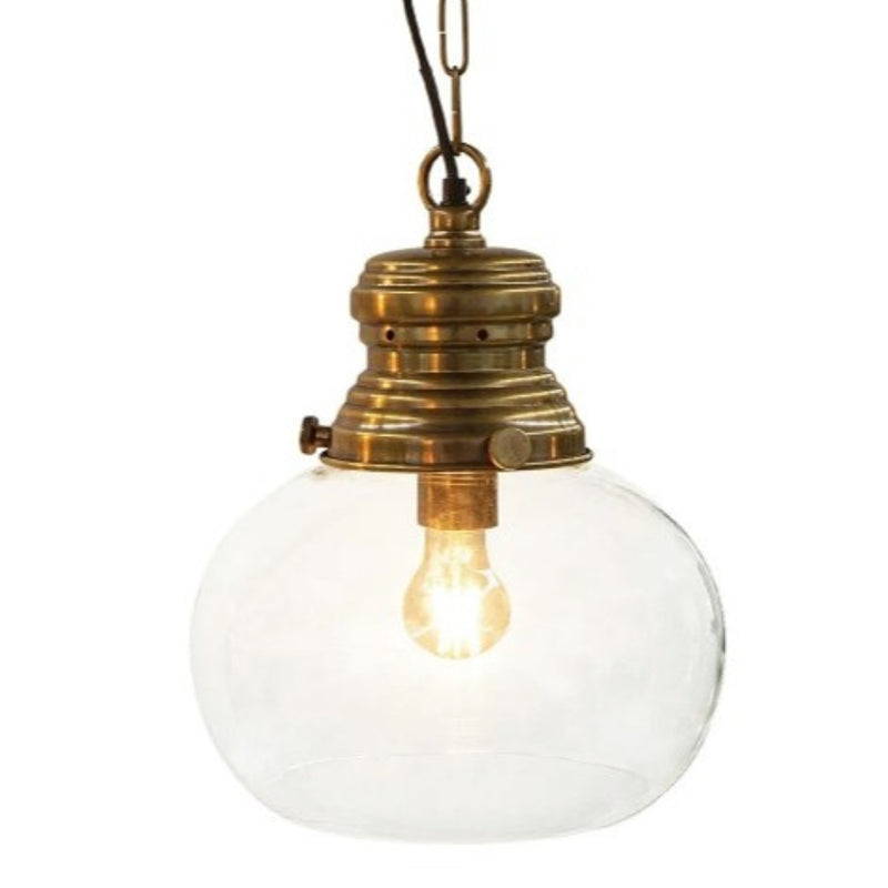Helen Clear Glass and Brass or Silver Pendant Light - Lighting.co.za