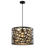 Cohen White or Black and Gold Grid Drum Metal Shade Pendant Light - Pendant Light - Lighting.co.za
