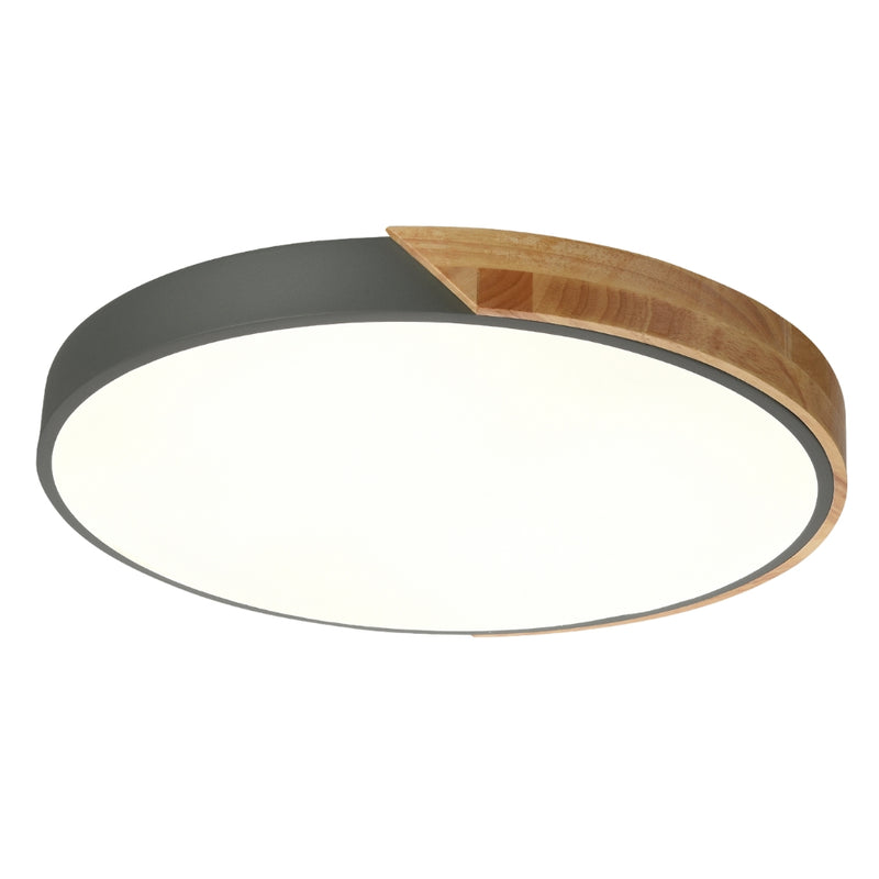 Alton Wood and White or Grey CCT LED Ceiling Light 2 Sizes - Lighting.co.za