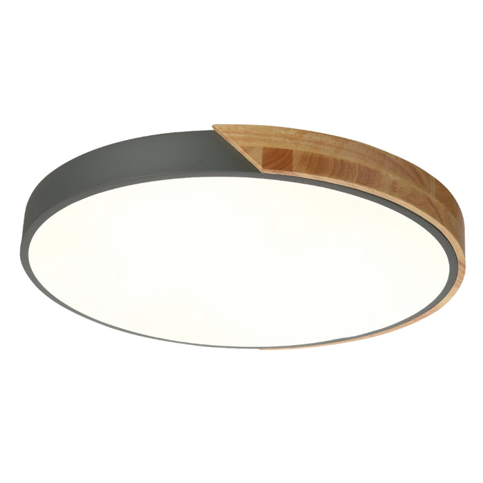 Alton Wood and White or Grey CCT LED Ceiling Light 2 Sizes