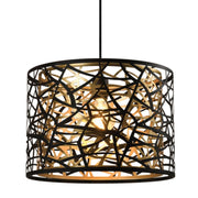 Cohen White or Black and Gold Grid Drum Metal Shade Pendant Light - Pendant Light - Lighting.co.za