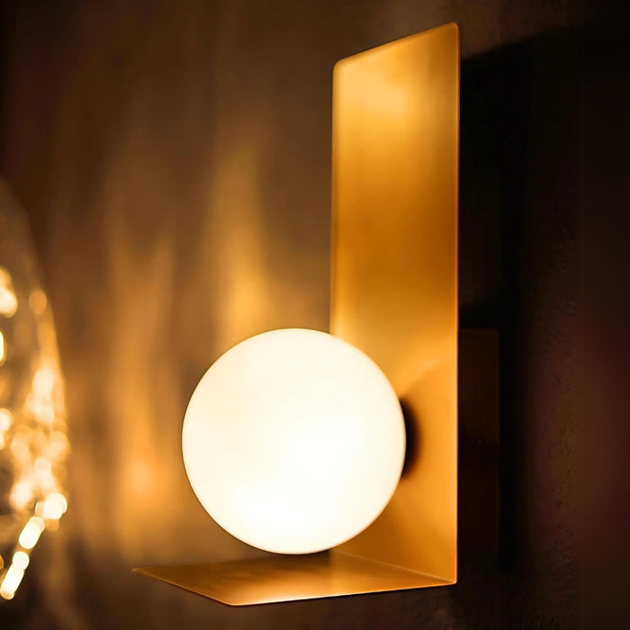 Siya Black or Gold and Opal Glass Ball Wall Light