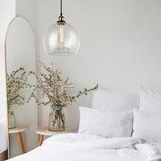 Genoa Ball Clear Glass and Antique Brass Pendant Light - Lighting.co.za