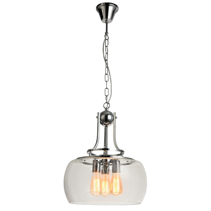 Oracle Chrome and Clear Glass Pendant Light