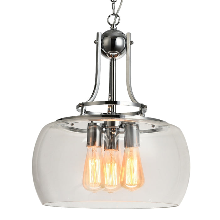 Oracle Chrome and Clear Glass Pendant Light