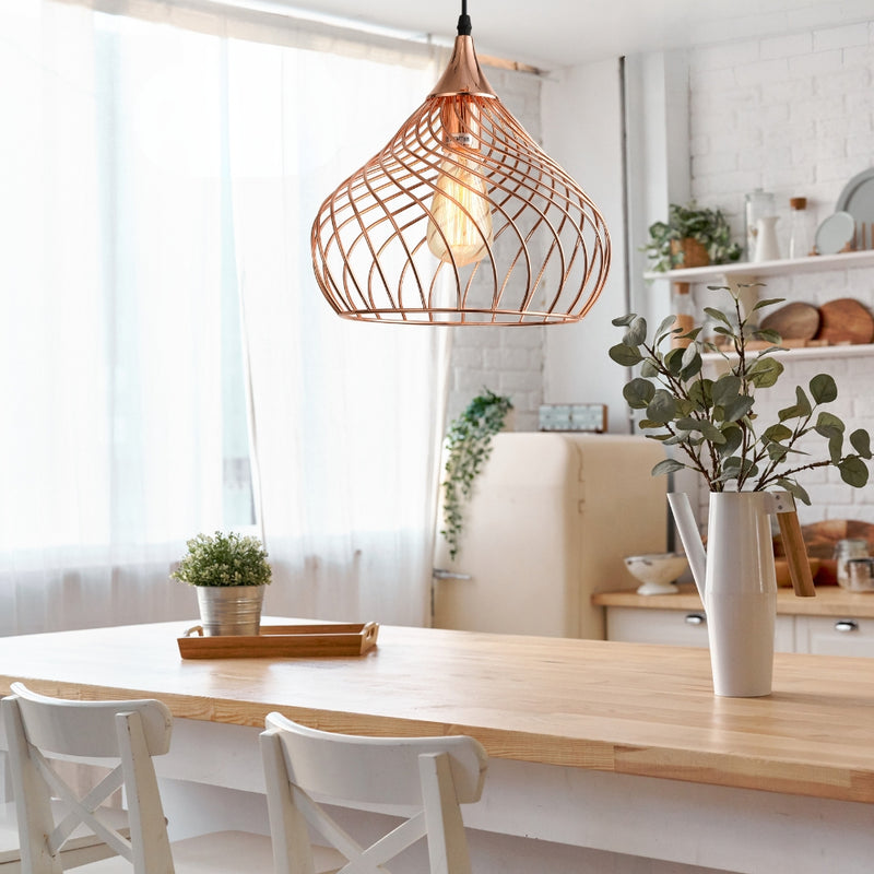 Vivian Shape 1 Rose Gold Pendant Light - Lighting.co.za