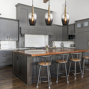 Tiga Lux Smoke Glass and French Gold Pendant Light - Lighting.co.za