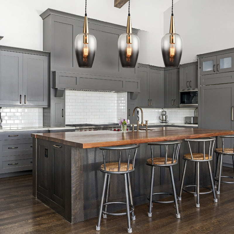 Tiga Lux Smoke Glass and French Gold Pendant Light - Lighting.co.za