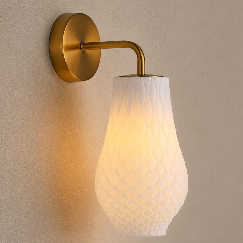 Paris Brass Look and White Shade Wall Light - Indoor Wall Light - Lighting.co.za