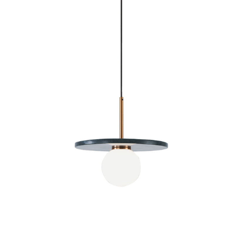 Pascal Black | White | Green Marble Disk Pendant Light - Lighting.co.za