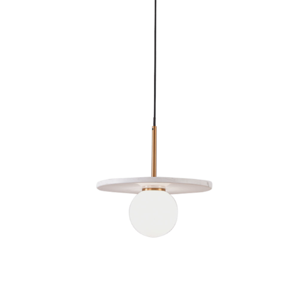 Pascal Black | White | Green Marble Disk Pendant Light — Lighting
