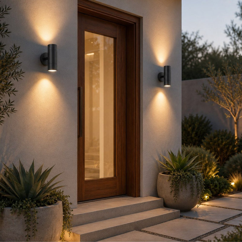 Paulie Up and Down Black Outdoor Wall Light