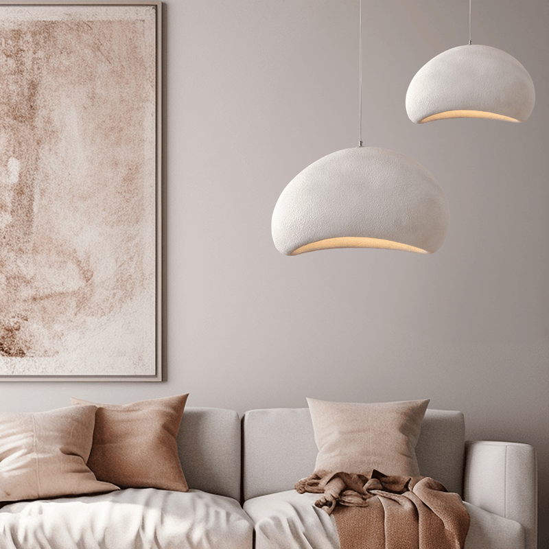Pebble Natural Cream Grey Organic Pendant Light 2 Sizes - Lighting.co.za