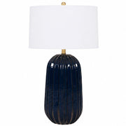 Pepa Navy with White Linen Shade Table Lamp - Table Lamp - Lighting.co.za