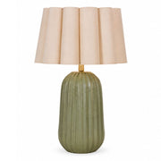 Pepino Sage Green with Natural or White Scallop Shade Table Lamp - Table Lamp - Lighting.co.za