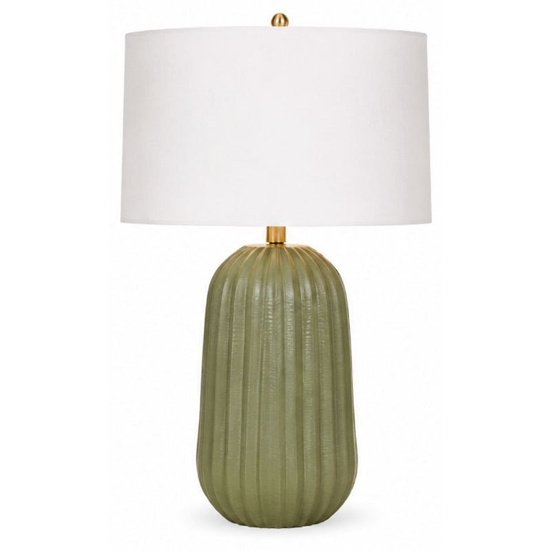 Pepa Sage Green with White Linen Shade Table Lamp - Table Lamp - Lighting.co.za