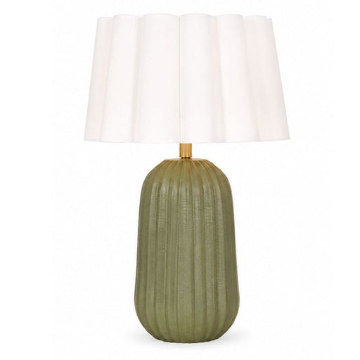 Pepino Sage Green with Natural or White Scallop Shade Table Lamp - Table Lamp - Lighting.co.za