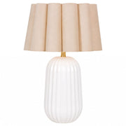 Pepino White with Natural Scallop Shade Table Lamp - Table Lamp - Lighting.co.za