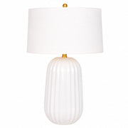 Pepa White with White Linen Shade Table Lamp - Table Lamp - Lighting.co.za