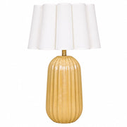 Pepino Yellow with White Scallop Shade Table Lamp - Table Lamp - Lighting.co.za