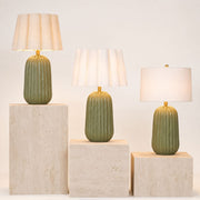 Pepa Sage Green with White Linen Shade Table Lamp - Table Lamp - Lighting.co.za