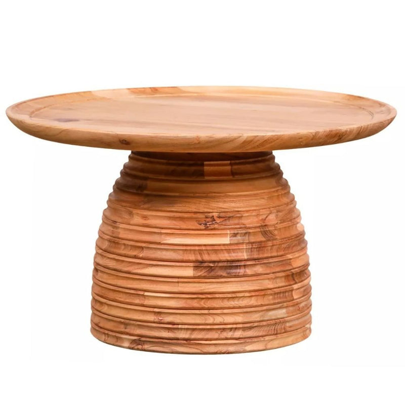 Phoebe Round Natural Acacia Wood Coffee Table - Coffee Table - Lighting.co.za